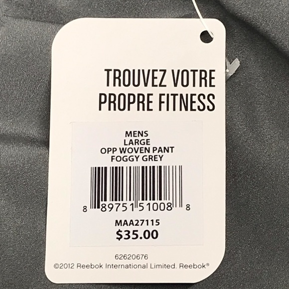 ReeBok Performance Men’s Speedwick Jogger Pants with Pockets size Large Gray - Picture 9 of 9